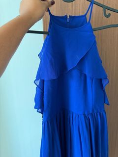 Forever New Cobalt Blue Ruffle Maxi Dress - Size 8