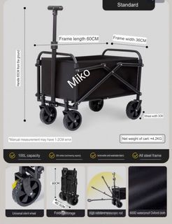 New ready stock 60x36cm 125kg mini wagon trolley picnic, pet , kids, outdoor, market, courier