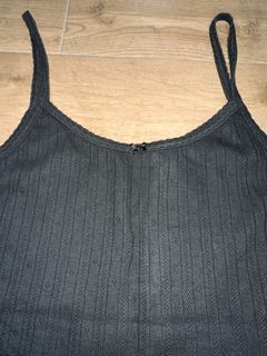 Brandy Melville black eyelet tank