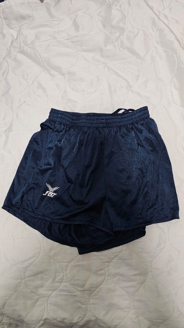 FBT Running Shorts - Various Colors (Category: Shorts) located in Singapore. Submitted by sellarubro (Listing ID 1396615303, Image 5). Description: - $10 for each pair - All non drifit (silky) and small sized with intact drawstring unless otherwise stated - ACJC, Black and navy curved cut sold - PM for more details.
