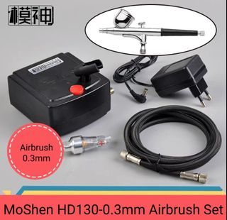 Brand New 0.3mm Airbrush Spray and Compressor Full Set for Hobby/Gundam