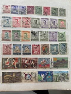Vintage Thailand Stamps Collection
