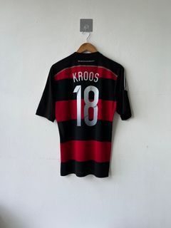 (S/M) Germany 2014-15 Away Kit Kroos #18 Original Vintage Jersey Jersi