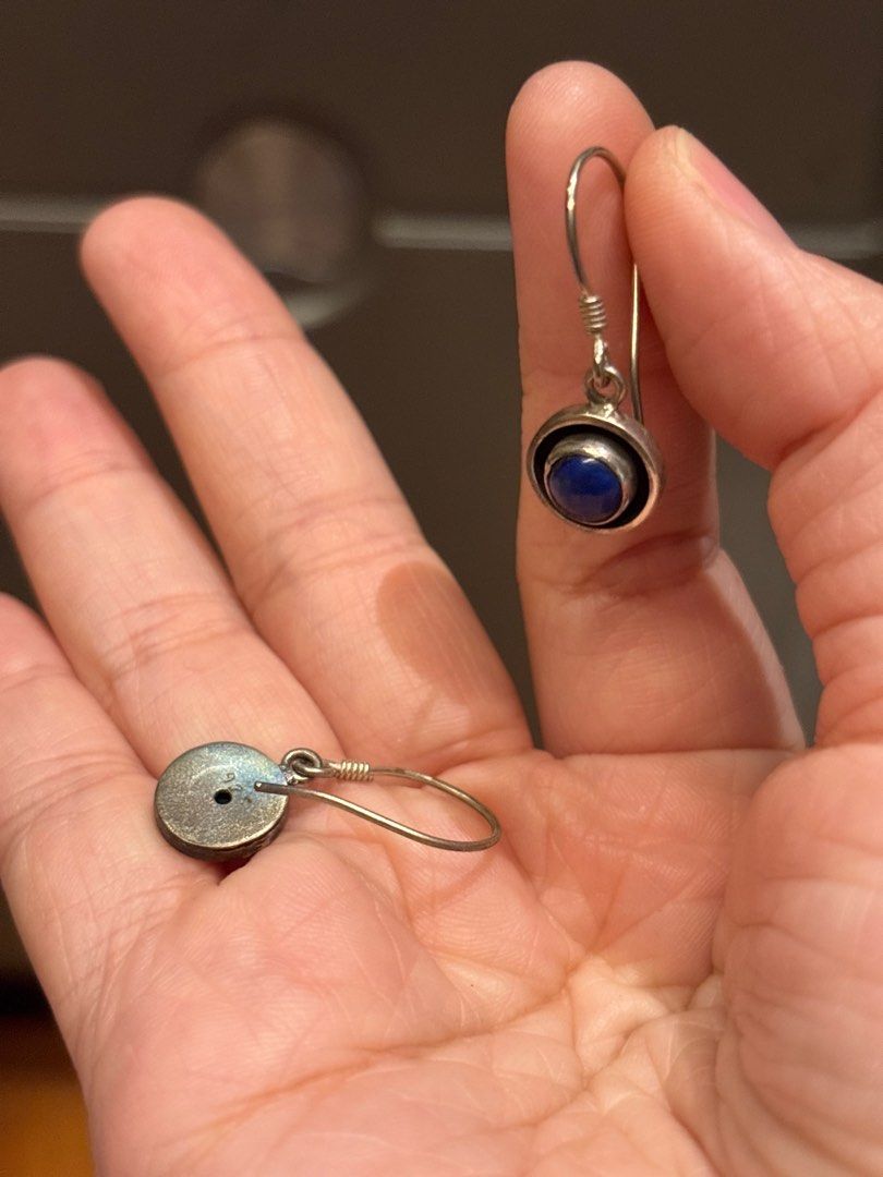 925 silver earrings with blue stone (Category: Earrings) located in Singapore. Submitted by gooohgly (Listing ID 1404597733, Image 3). Description: With 925 silver stamp embossed Unused but tarnished SingPost +$2 or self collect from my house in Novena.
