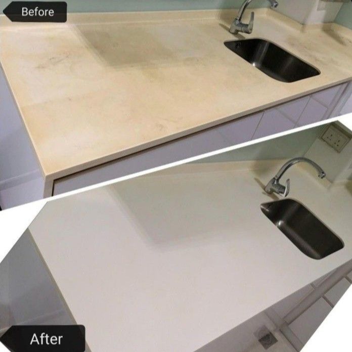 Counter top Flakes|counter top polish|Kitchen Top renovation|epoxy paint|Table top Flakes and polish|Marble, quartz, solid surface, counter top stain remove, counter top restoration| Best service|HDB, BTO, Landed house renovation|Registered company (Category: Epoxy Flooring) located in Singapore. Submitted by classic_renovation (Listing ID 1404822551, Image 10). Description: 📞 +65 8178 0896 🔥Explosive Flooring Deal🔥 Polish& FlexPro commited to