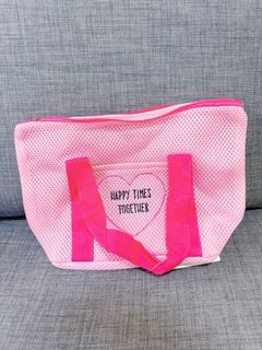 Pink Mesh Travel Tote Bag (Washable)