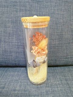 Preserved Flower Arrangement in Glass Jar with LED