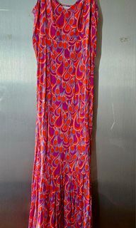 VILLA by ASOS  Beautiful Graphic Maxi Dress in Deep Pink