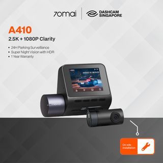 70mai A410 Dual Dashcam | 2.5K Front + 1080p Rear | HDR Night Vision | Smart App Control | Affordable Dual Camera