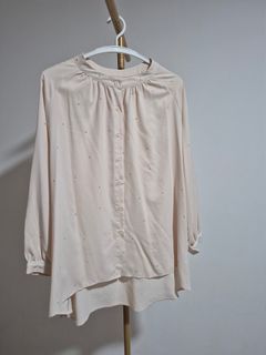 Deepduzt Vintage Cream Blouse with flower Print