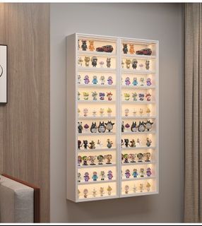 [Free Delivery] Standing or Wall-mounted Display Cabinet for Pop Mart & Labubu Figures, LEGO, Dolls, Model Cars | Floor-Standing or Wall-Mounted | Tempered Glass Doors, Adjustable Shelves