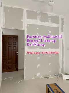 Partition wall install/Box up install/L box up/sounds proof/door frame installation/whole house rewiring/electric work/arch wall make/room make/Ceiling holes repair/direct contractor/reinstatement/Hacking dispose and dismantle /painting service/plaster