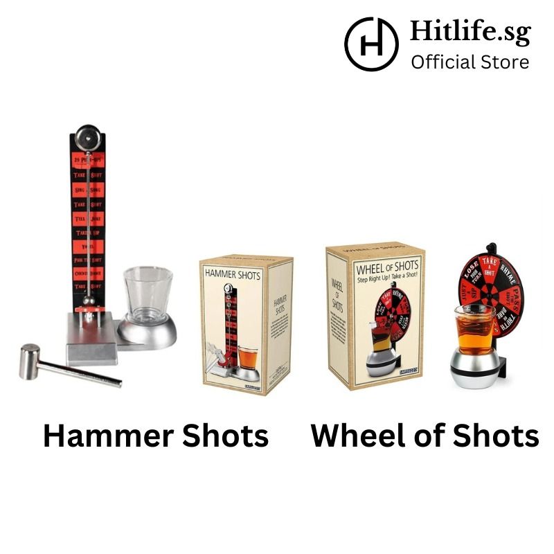 PU Leather Dice Cup Set, Roulette, Hammer Shots, Wheel of Shots Party Bar Club KTV Entertainment Drinking Party Game Supplies (Category: Board Games & Puzzles) located in Singapore. Submitted by hitlifesg (Listing ID 1360460300, Image 3). Description: 1 PU Leather Dice Cup + 5 White 16mm Dice: $5 Minimum Purchase: 2 sets Bulk order price: $4.50 (more than 10 sets) Wheel of Shots: $5 Hammer Shots: $10 Roulette: $10 Standard Delivery (2-4 working d