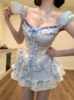 Blue Gingham Lolita Dress