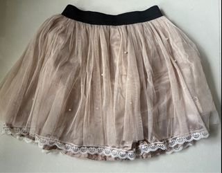 Tulle Skirt with Pearl Embellishments