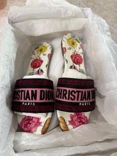 Christian Dior Floral Slide Sandals
