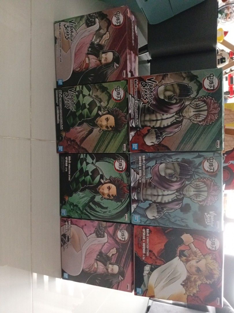 Demon Slayer: Kimetsu no Yaiba - Vibration Stars Figures (Category: Toy Figures) located in Singapore. Submitted by jayluffy (Listing ID 1411822676, Image 1). Description: - Brand new from Japan, unopened Demon Slayer Vibration Stars figures. - Each box contains a figure from the anime. - Perfect for collectors and fans. - Multiple figures available. - Message me to check for specific character availability. Nezuko Nezuko special edition Tanjiro 