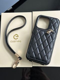 CUSTYPE Black Quilted iPhone Case with Wrist Strap (iPhone 14 Pro)