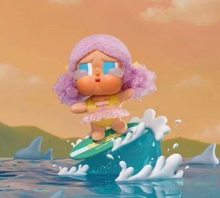 Crybaby Let’s Surf Vacation Mode On plush pendant toy bag charm popmart pop toy art keychain limited edition new BNIF rare collectors cheap sale best buy 