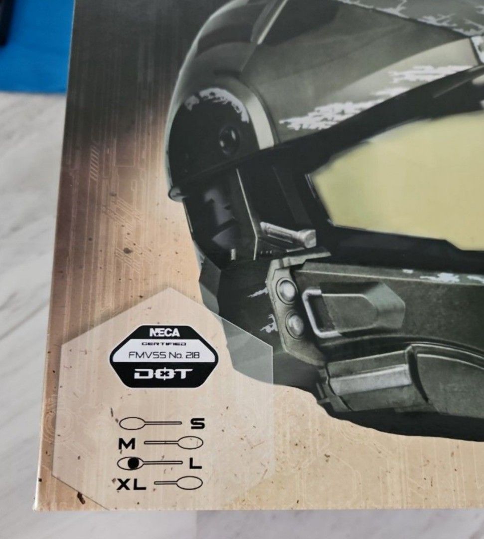 Halo Master Chief Motorcycle Helmet L Size (Category: Motorcycle Apparel) located in Singapore. Submitted by collector_seller (Listing ID 1279299271, Image 3). Description: Mint in Box, never used..