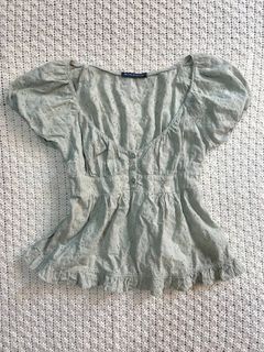 auth brandy melville eyelet blair top