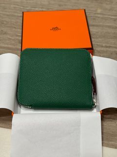 BNIB Hermes Silk In Wallet Vert Moyen