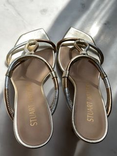 Stuart Weitzman gold & silver heels