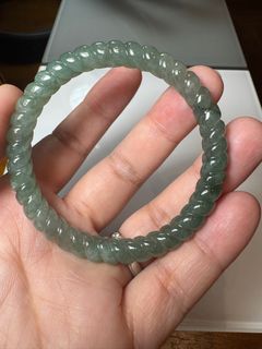 Natural Type A Myanmar Green Icy Jadeite Bangle