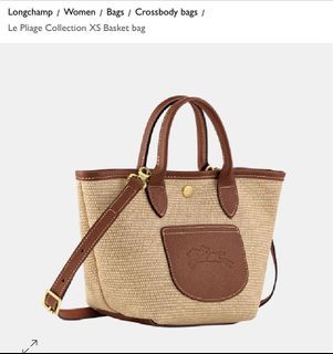 Longchamp canvas with straw effect