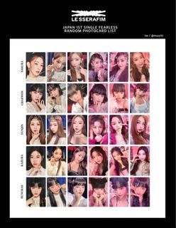 WTS LE SSERAFIM FEARLESS 1st ALBUM JAPAN PHOTO CARD SET (10x PACKs)