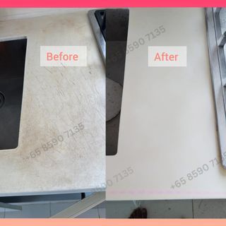 💥 Quartz top stain remove/counter top stain remove/kitchen top polish/sink area polish and yellowish tone remove/quartz table polish/marble counter top/Granite countertops polish/solid surface polish/toilet wall & floor polish/counter top repair