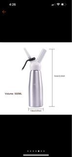 Aluminum Whipped Cream Dispenser, 500mL Aluminum Whipped Dessert Cream Butter Dispenser Whipper Foam Maker