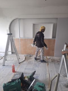 Office false ceiling/ Drywall Partition services/L-box/Plastering services/Ceiling services/Office partition/Wall plastering services/Ceiling cove light/Divider/HDB BTO ceiling