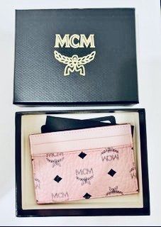 Calfskin Visetos Mini Card Case (Soft Pink) For Sale!