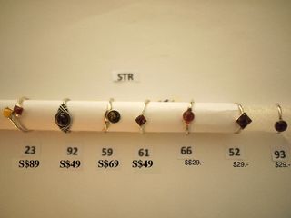 Genuine Baltic Amber with Stirling Silver rings