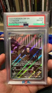 Pokemon Card HOUNDOUR OBSIDIAN FLAME ILLUSTRATION RARE  PSA 8