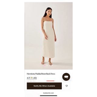 LB Hermione Padded Knot Back Dress in Cream