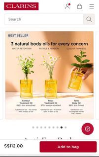 Clarins body oils (contour, relax, tonic)
