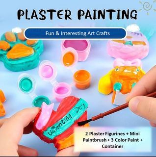 [$0.60 Each Set] ✨🎨 Plaster Painting Clay Painting Art Crafts l Kids Children Game Prize Children Day Gifts l Cheap Goodie Bag Fillers l Christmas Gifts Cheap Supplies Paint Brush Kids Toys McQueen Spiderman Animal Clay Gypsum Paint