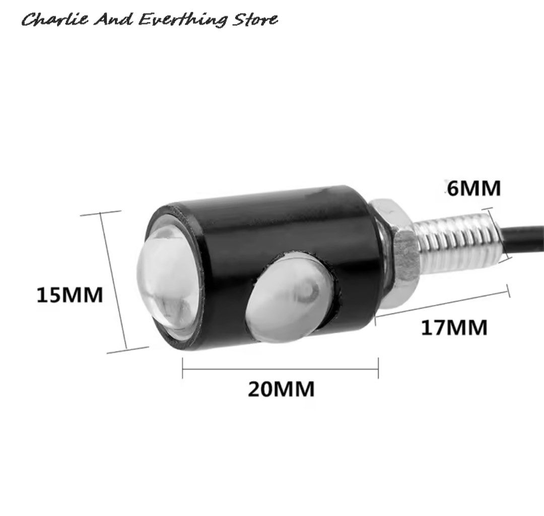 🔥LED 12V 1Pair Eagle Eye 2 Way Lighting Shape Mini Number Plate Light / Turn Signal Indicator Light / Tail Rear Light / Brake Light Fog Lamp Bulb Ebike PAB PMA Motorcycle (Category: Other PMDs & Parts) located in Singapore. Submitted by punggol_lew_bikescooter (Listing ID 1374153538, Image 3). Description: 🔥LED 12V 1Pair Eagle Eye 2 Way Lighting Shape Mini Number Plate Light / Turn Signal Indicator Light / Tail Rear Light / Brake Light Fog Lamp