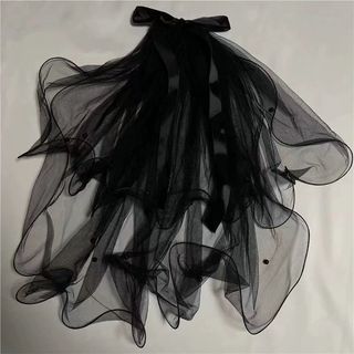 [Ready Stock]60~80cm Short Black Veil hair clip  for Kids Birthday,ROM Bridal Wedding Proposal ROM Hair accessories(per PCS)