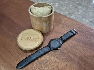 TruWood Sandalwood Watch Black Leather