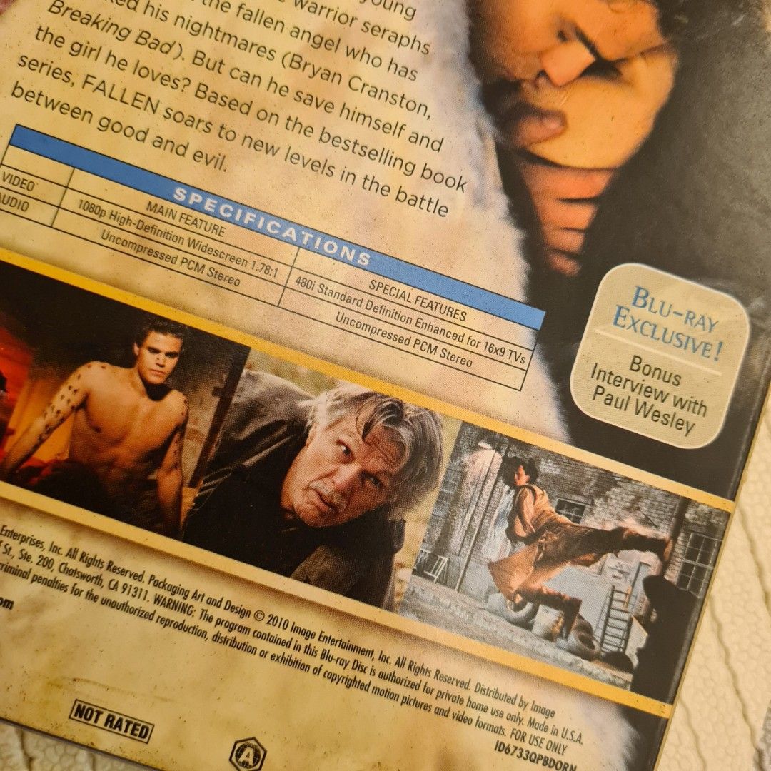 FREE TRACKABLE SHIPPING AND NEW AND SEALED! Out of Print and Rare Paul Wesley and Rom Skerritt's The Fallen Complete Movie Event Blu Ray (Category: CDs & DVDs) located in Singapore. Submitted by doraguy (Listing ID 1376101482, Image 5). Description: NEW AND SEALED! First press USA version with external paper box. Already out of print and hard to find in market. Ships free with smartpac. Paul Wesley (The Vampire Diaries) stars as Aaron Corbett, a 
