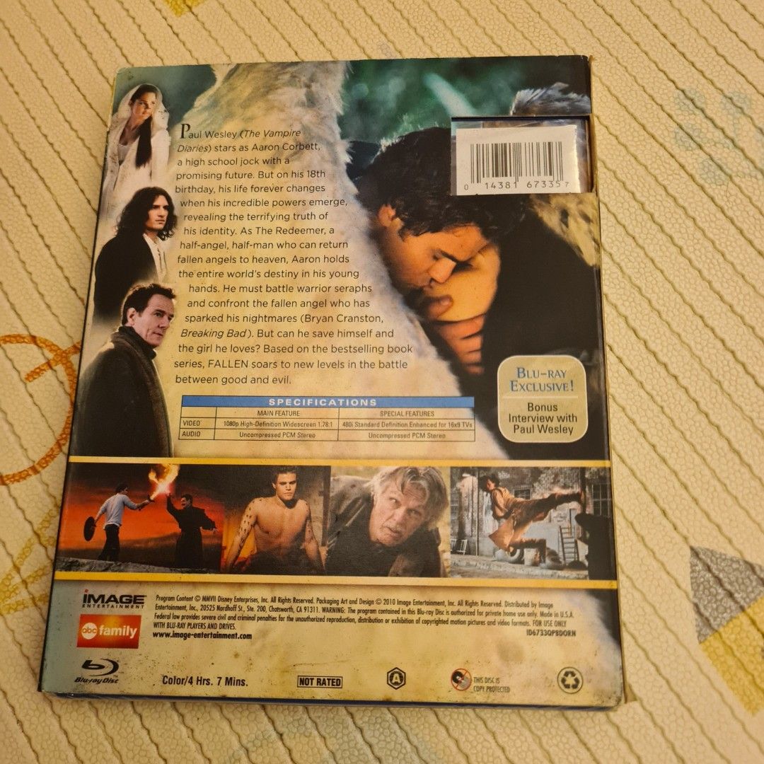 FREE TRACKABLE SHIPPING AND NEW AND SEALED! Out of Print and Rare Paul Wesley and Rom Skerritt's The Fallen Complete Movie Event Blu Ray (Category: CDs & DVDs) located in Singapore. Submitted by doraguy (Listing ID 1376101482, Image 4). Description: NEW AND SEALED! First press USA version with external paper box. Already out of print and hard to find in market. Ships free with smartpac. Paul Wesley (The Vampire Diaries) stars as Aaron Corbett, a 