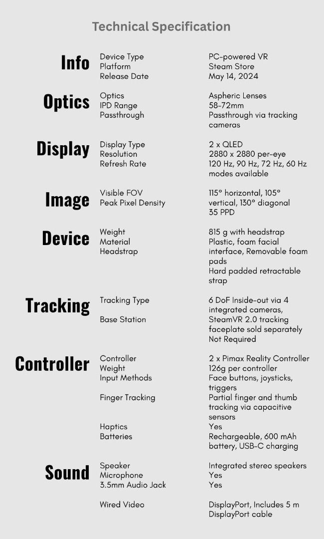 Pimax Crystal Light - Ultra-High Resolution Virtual Reality Headset PCVR - Highest End PCVR Device 🛍️ Pimax - ArchWizard (Category: Virtual Reality) located in Singapore. Submitted by archwizard (Listing ID 1375437879, Image 10). Description: 📋 Variation Pimax Crystal Light Pimax Prime $899 Pimax Crystal Light Full Price $1299 🛍️ Pimax Crystal Light Step into the next generation of immersive VR with the Pimax Crystal Light – where ultra-clear 