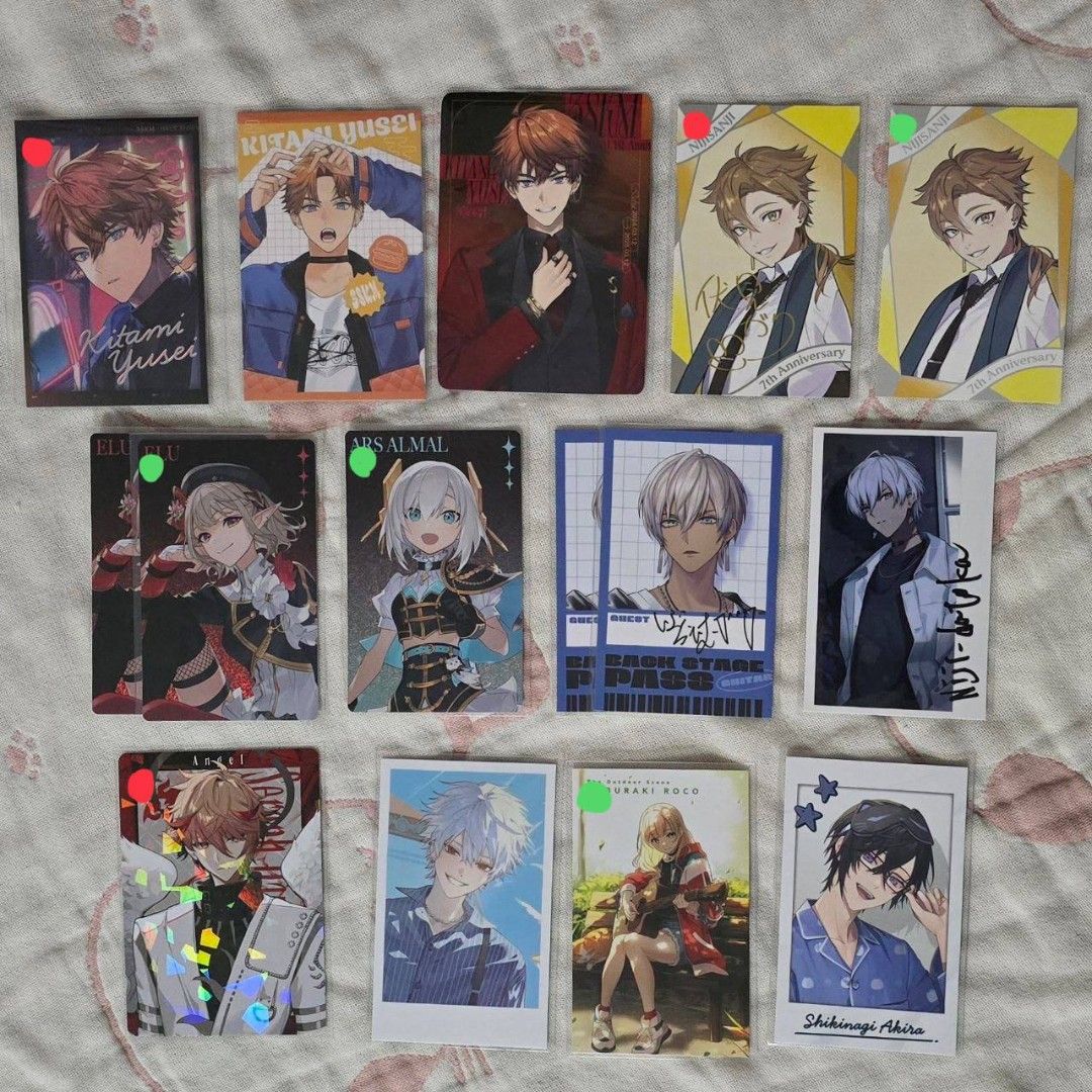 [wts] assorted nijisanji chekis | dytica rou kagetsu hoshirube rai voltaction chronoir kuzuha kitami 3skm luxiem lazulight ttt leo kuga (Category: J-Wave Merchandise) located in Singapore. Submitted by renrenmin (Listing ID 1376669455, Image 2). Description: ‼️ please claim through tele so that i can manage claims easier‼️ t.me/yunnistocks cheki masterlist | all my extras + mcr extras.. • red: $4 (unless stated) • unmarked: $3 • dytica tokuten: $