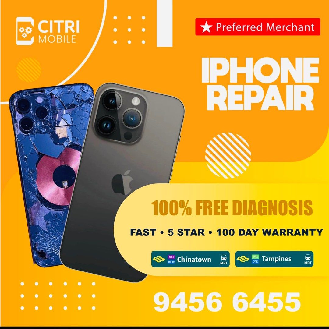 ‼️ Chinatown Jurong Yishun Tampines iPhone Samsung iPad Repair • iPhone 15 LCD REPLACEMENT .IPHONE 15 PRO LCD REPLACEMENT .IPHONE 14 PRO MAX White Green Screen repair .IPHONE 13 PRO LCD REPLACEMENT .IPHONE 12 PRO LCD REPLACEMENT .PICK UP SERVICE REPAIR (Category: Electronics & Gadget Repairs) located in Singapore. Submitted by citrimobilesg (Listing ID 1373499469, Image 1). Description: 🔸 Cheap iPhone Repair – Citri Mobile ✅ CaseTrust Accredited