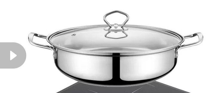28cm premium stainless steel pot with lid + Tefal 26cm frypan with lid