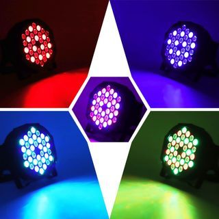 Par Light RGB 36 LED Stage Lights, 7 Lighting Modes Strobe Lights with Sound Activated DMX512 Stage Lighting, DJ Lights for Disco Party Birthday Wedding Clubs (1 Pcs) [Energy Class A+++]