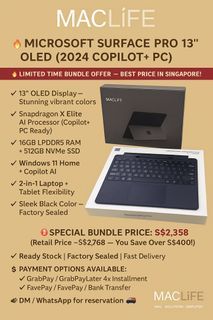 🔥 Microsoft Surface Pro 13” OLED + Slim Pen Bundle | 16GB / 512GB | Copilot+ | SNAPDRAGON X ELITE | S$2,358 🔥